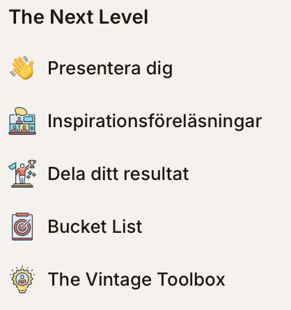 Navigering i Yes You Rock®  Hubben, avdelning: The Next Level