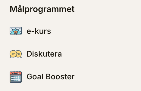 Navigering i Yes You Rock®  Hubben, avdelning: Målprogrammet
