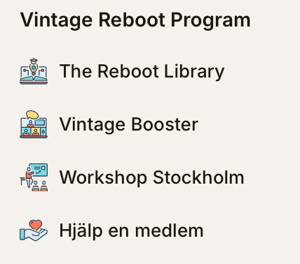 Navigering i Yes You Rock®  Hubben, avdelning: The Vintage Reboot Program