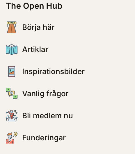 Navigering i Yes You Rock®  Hubben, avdelning: The Open Hub